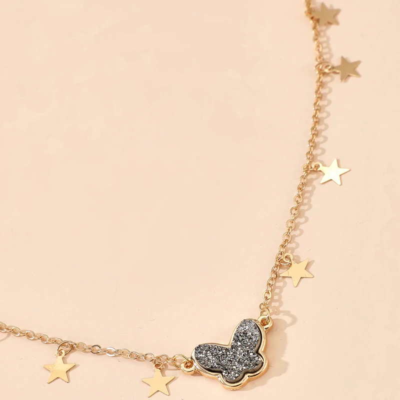 Tocona очаровательные блестящие стразы цепь с плетением бабочка чокер ожерелье для