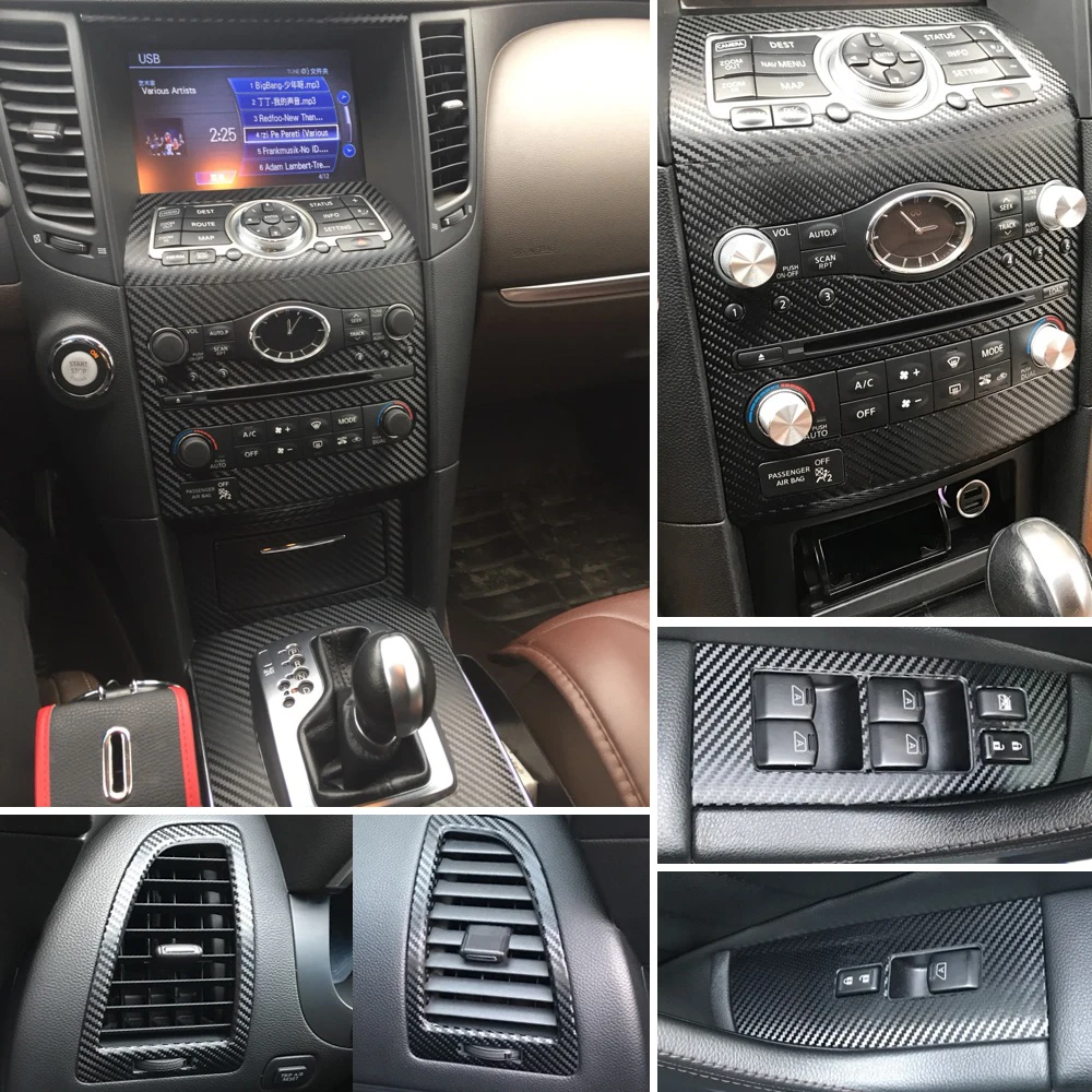 Самоклеящиеся автомобильные наклейки Infiniti QX70 FX35 FX37 виниловые из углеродного
