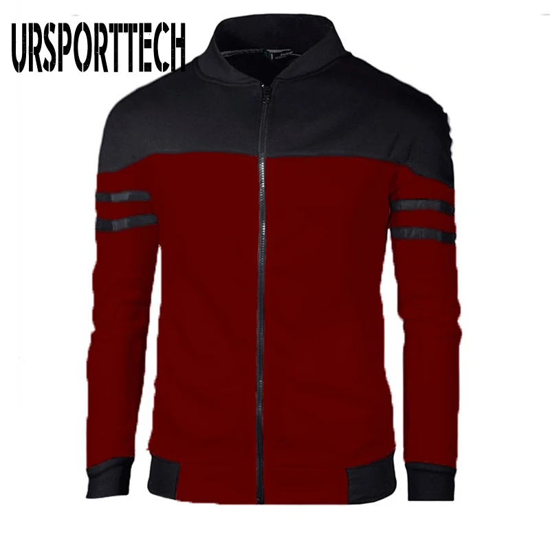 

Новинка 2020, Мужская толстовка в стиле пэчворк, осенне-зимняя уличная толстовка, Мужская толстовка, Приталенная толстовка с воротником-стойк...