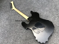 High quality 6 string electric guitar alien guitar skull electric guitar white painted paint maple neck black accessories