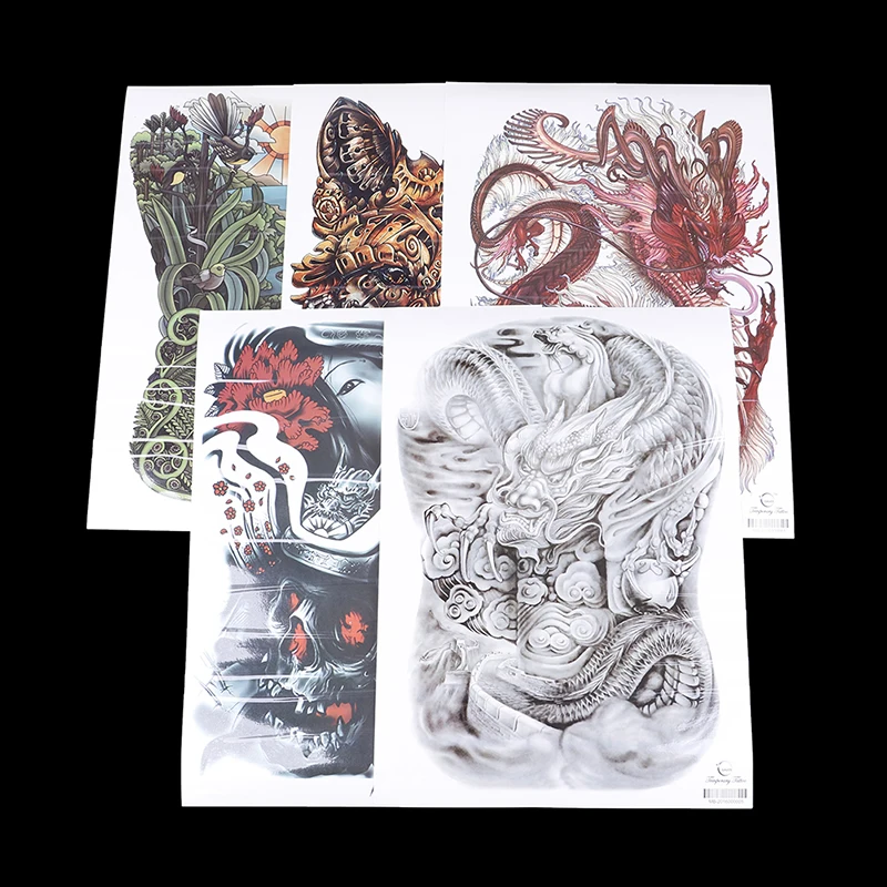 1 лист водостойкая тату наклейка на грудь волк тигр дракон|Временные тату| |