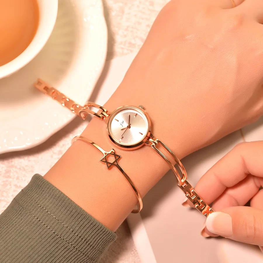 

Women Bracelet Watches Luxury Fashion Stainless Steel Small Quartz Watch Qualities Simple Ladies Wristwatches Female Chain Clock