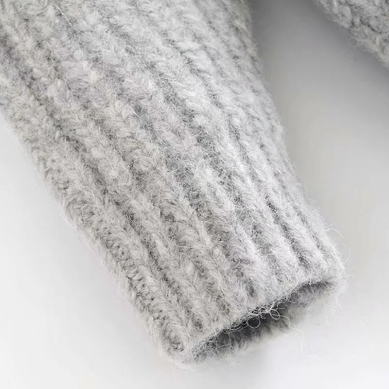 

SeeBeautiful Large Size Thick Knitted Pullovers Sweater Hooded Long Sleeve Pocket New Fashion Spring 2021 Women M757