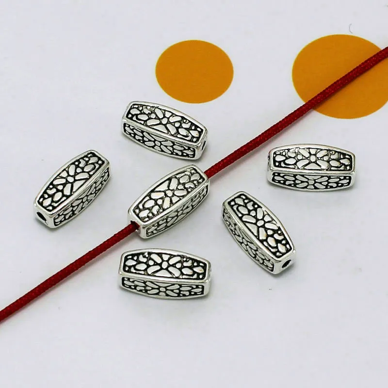 

20pcs 5x12MM Hole bead Antique Silver color European Beads Spacer Beads for DIY Jewelry Making Charms Bracelets