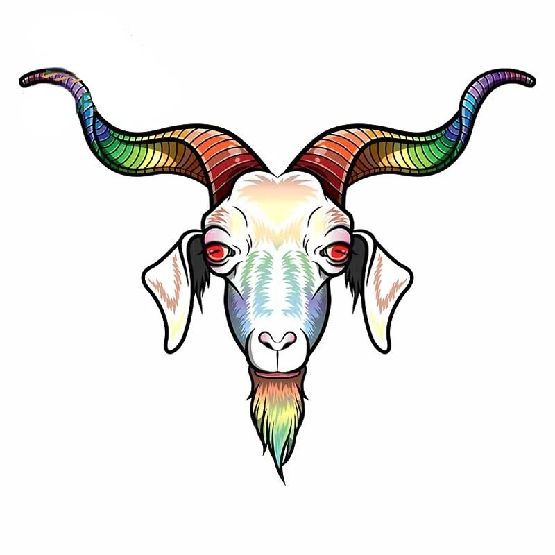 

Цветная коза, забавная деталь, водонепроницаемая Солнцезащитная наклейка с защитой от царапин, виниловая Высококачественная наклейка Kk13 * 12 см