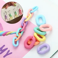 new 20pcs diy acrylic twisted chains oval assembled parts open ring jewelry making necklace earrings accessories mixed color