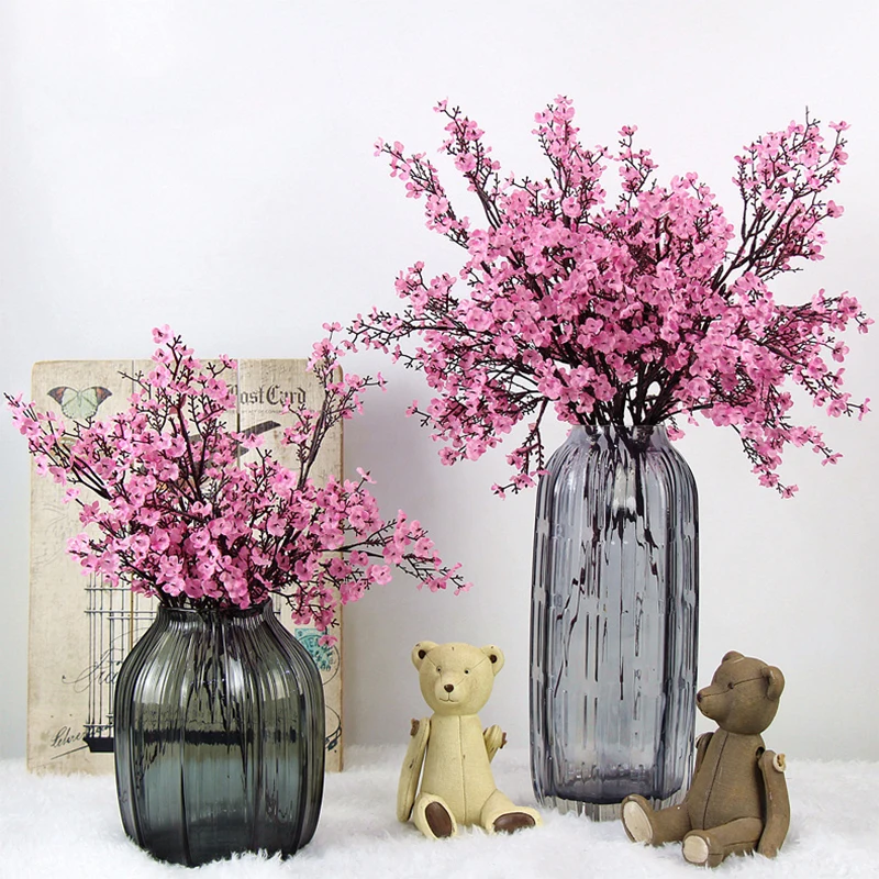 

Cherry Blossoms Artificial Flowers Baby's Breath Gypsophila Fake Flowers DIY Wedding Decoration Home Bouquet Faux Flowers Branch