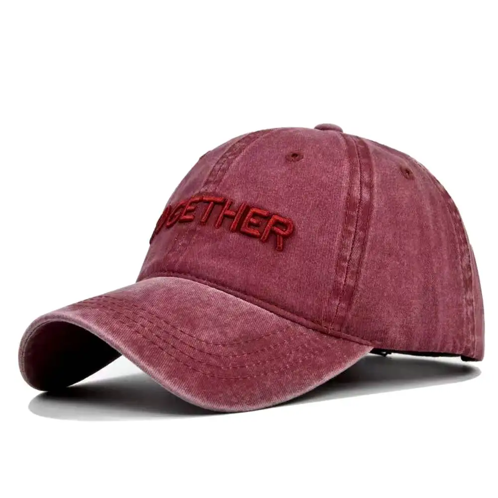 

New Fashion TOGETHER Letter Embroidery Mens Womens Baseball Caps Adjustable Snapback Caps Washed Dad Hats Bone Garros