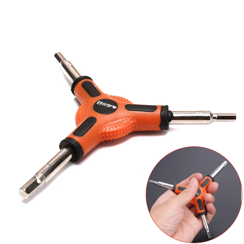 

Y Type Bicycle Trigeminal Type Hex Wrench Bike Bicycle Cycling 3 Way 45 # Steel Hex Allen Wrench Repair Tool