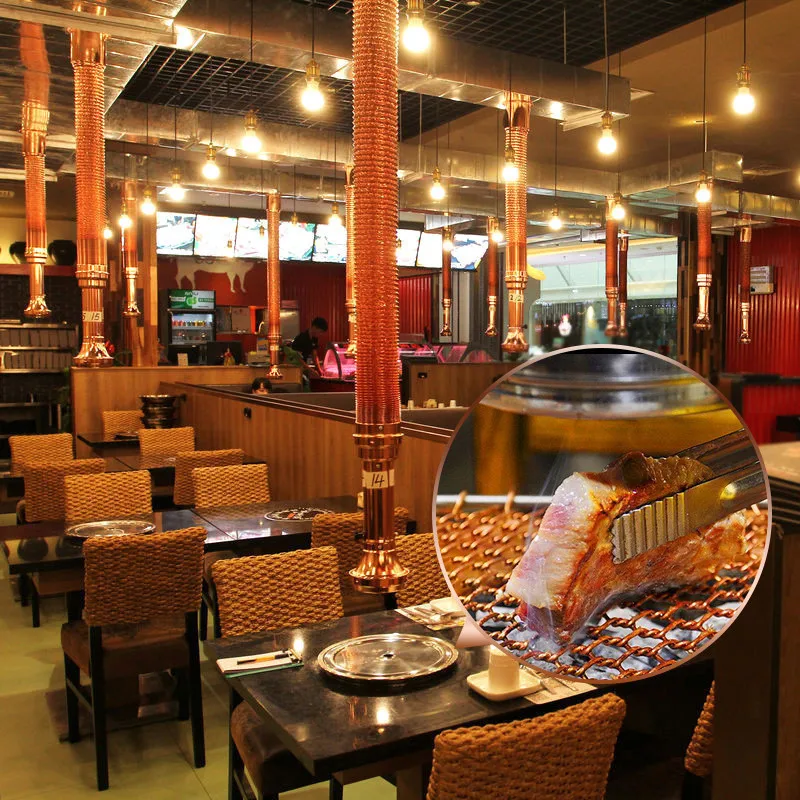 

Korean Japanese style exhaust pipe thickening stretching upper barbecue smoke pipe BBQ shop exhaust hood barbecue fan chimney