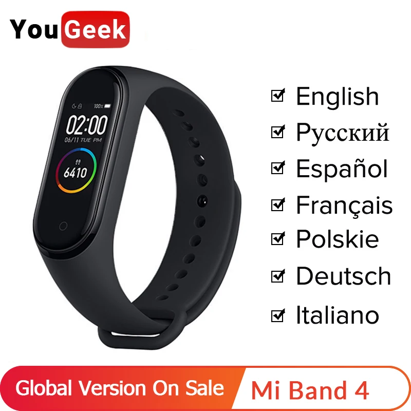 Глобальная версия Xiao mi band 4 mi Band 4 смарт-браслет 3 цвета AMOLEDScreen Smartband фитнес-браслет Bluetooth спортивный смарт-браслет
