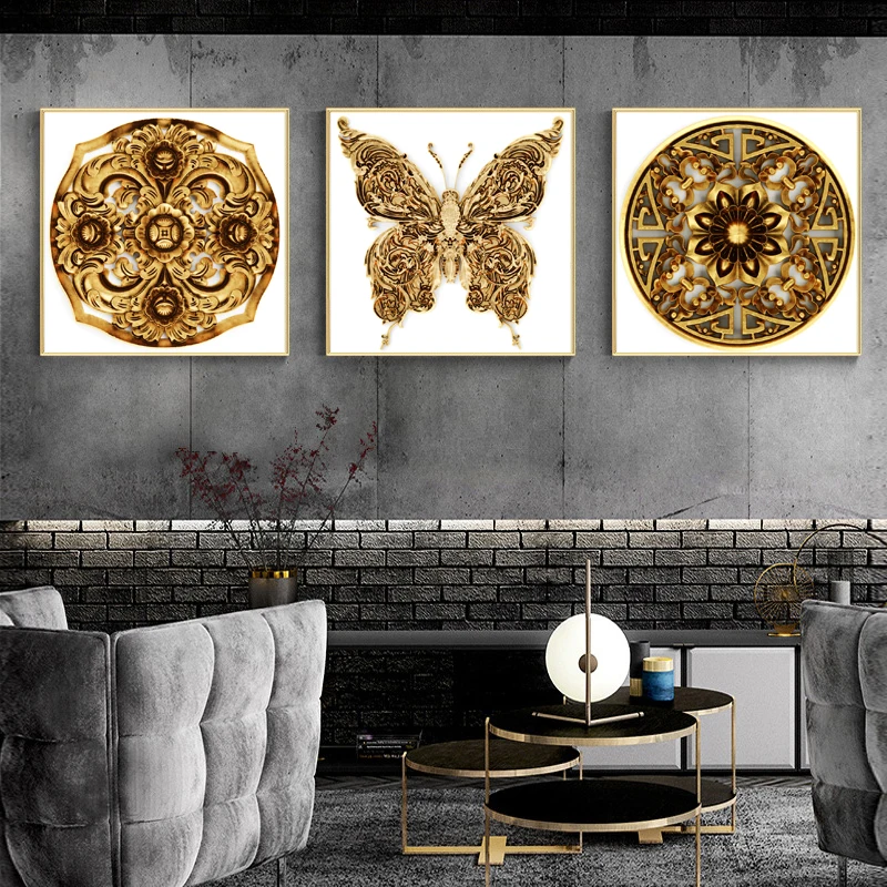 

Abstract Geometric Yellow Butterfly Modern Square Texture Canvas Painting Posters And Prints Home Wall Pictures For Living Room