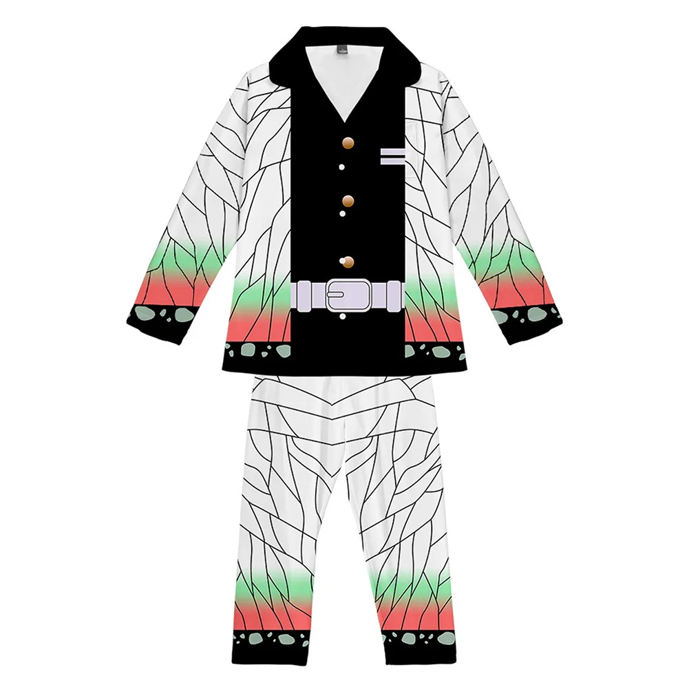 Пижамный комплект рассекающий демонов: Kimetsu No Yaiba пижама Tomioka Giyuu с принтом одежда