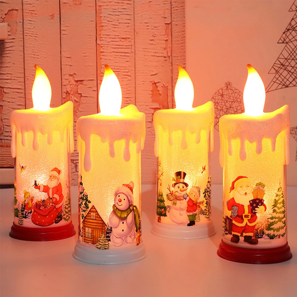 

2022 LED Simulation Flame Candle Merry Christmas Ornaments Christmas Santa Children Gift Xmas Ornament