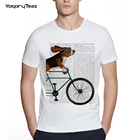 Футболка мужская для велоспорта, модная тенниска с забавными животными, для езды на велосипеде, уличная одежда для мальчиков, лето