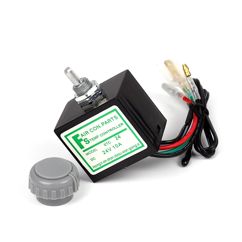 Car Air Conditioner Electronic Thermostat 12V 10A, Truck A/C Temperature Switch Sensor Controller 24V Modified Universal