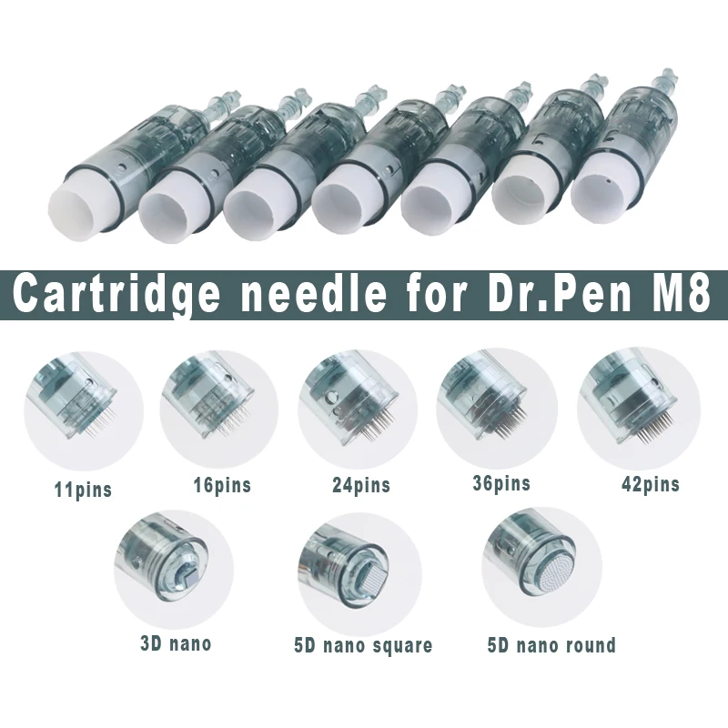

10Pcs Dr.Pen M8 Needle Cartridges Derma Pen Micro Needles 11/16/24/36/42 Pin/5D Nano Round Microneedles MTS Skin Whitening