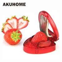 1 pc red strawberry slicer plastic fruit carving tools salad cutter berry strawberry cake decoration cutter