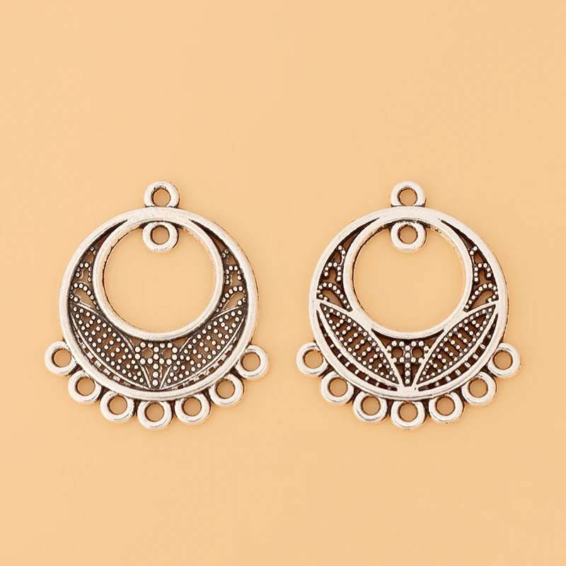 

50pcs/Lot Tibetan Silver Chandelier Connector Charms Pendants 2 Sided for Earring Jewelry Making Accessories