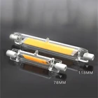 Светодиодная лампа R7S COB с регулируемой яркостью, 78 мм, 118 мм, стеклянная трубсветильник, прожектор 110-220 В, 20 Вт, Холодныйтеплыйестественный белый свет, сменная галогенная лампа