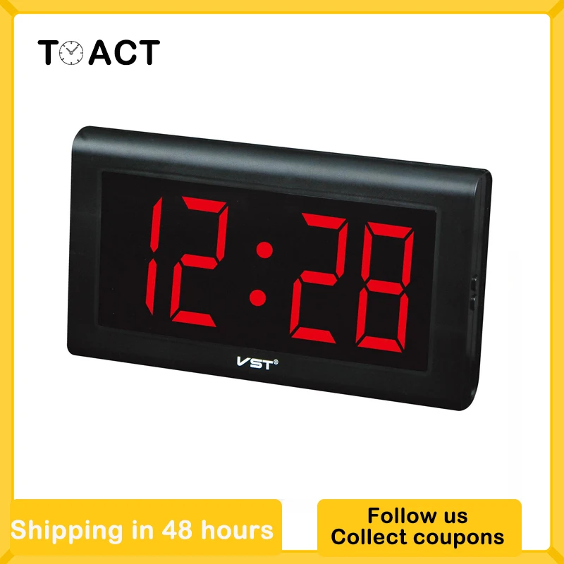 Большой дисплей цифровые часы с будильником светящиеся настольные светодиодные