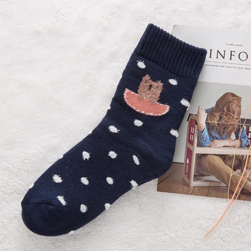 Женские зимние носки плотные теплые из кроличьей шерсти для женщин Термальность