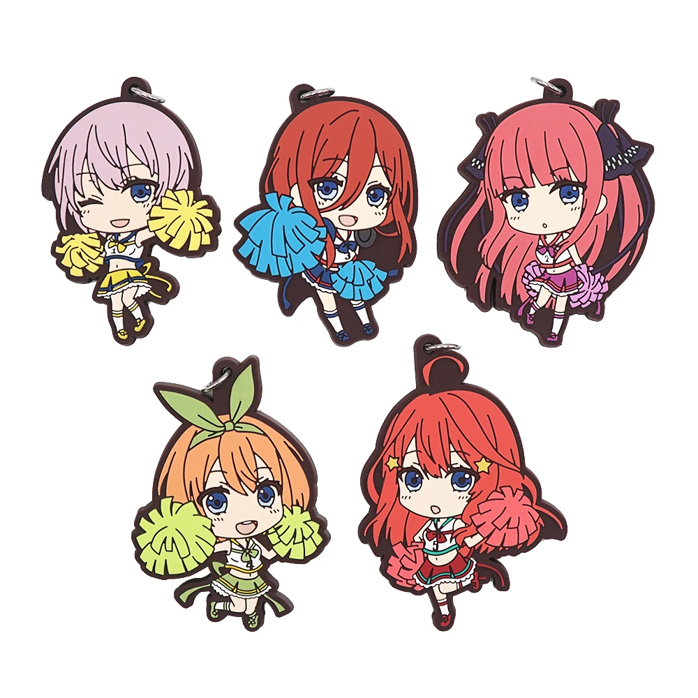 Квинтуплет аниме Nakano Ichika Nino Miku Yotsuba Itsuki Cheerleader брелок с резиновым