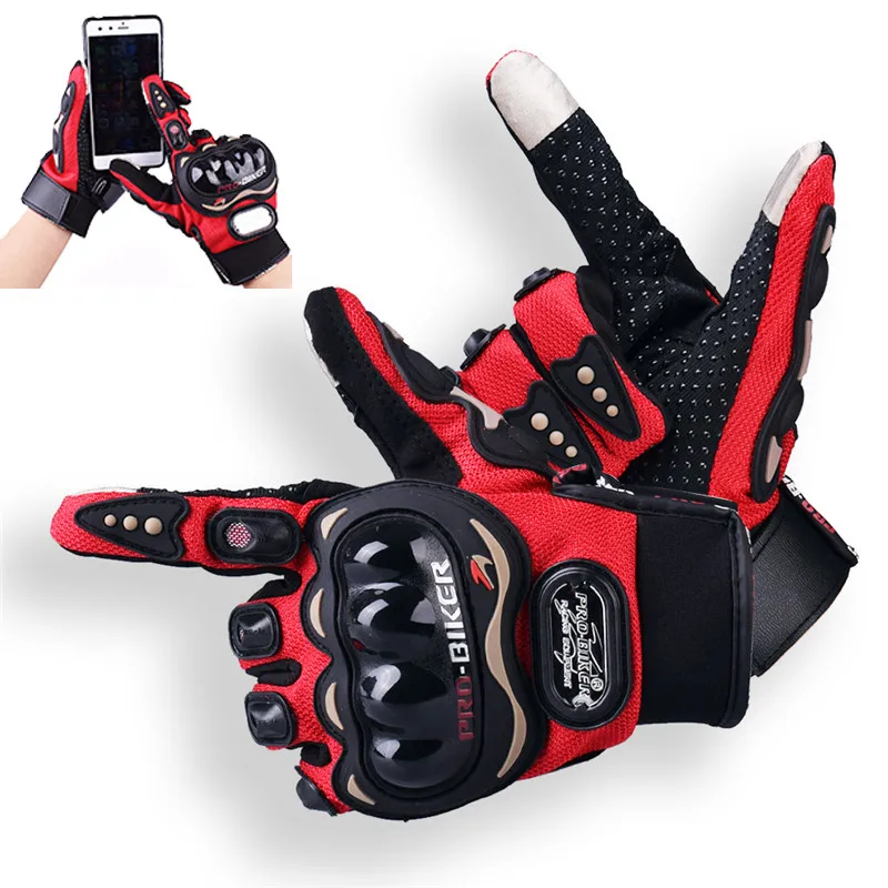 Pro-Biker moto rcycle перчатки Luva moto queiro Guantes moto cicleta Luvas de moto Cycling moto cross перчатки Gants - Цвет: Red Screen Touch