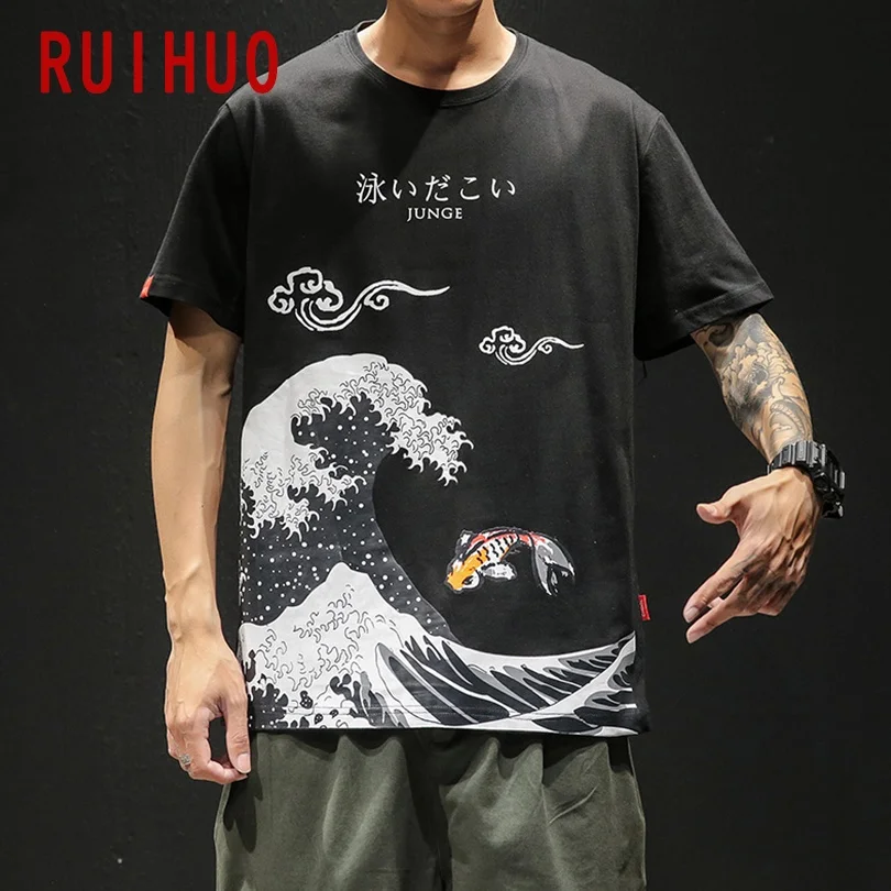 RUIHUO 2021 новые летние хлопковые футболки с короткими рукавами для мальчиков
