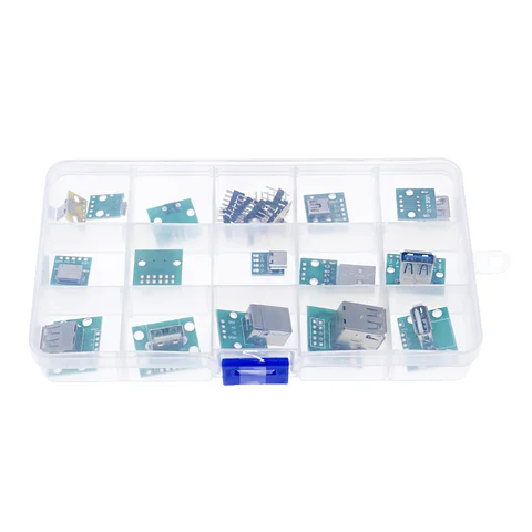 Плата адаптера USB/DIP 16 в 1, Micro / Mini / port USB, штекер и гнездо, 2,0/3,0/3,1 Type-C в DIP, конвертер + коробка