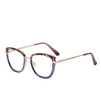 New TR90 Two-color Anti Blue Light Spectacle Frame Ladies Simple Fashionable Trend Myopia Eyeglasses Metal Spring Temples WB609