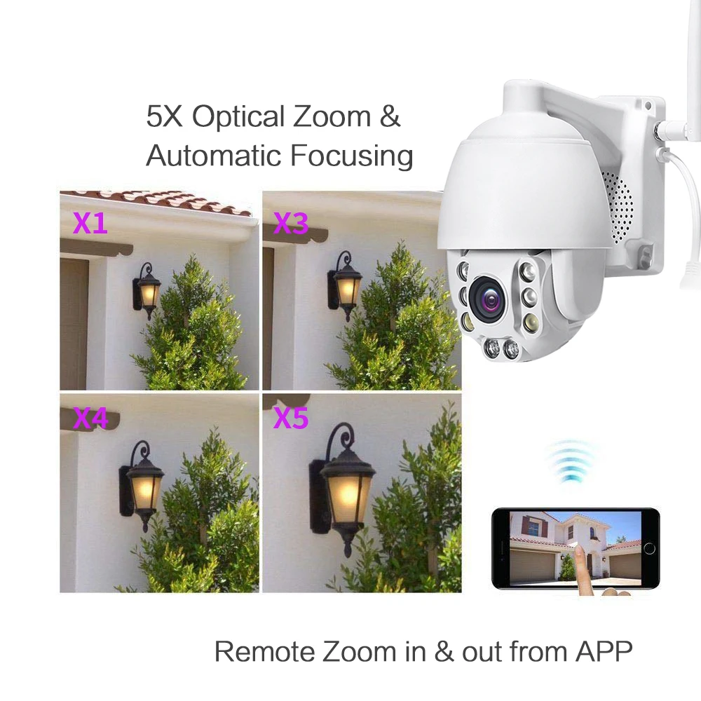 Беспроводная уличная PTZ IP-камера 4G 3G HD 1080P водонепроницаемая скоростная купольная