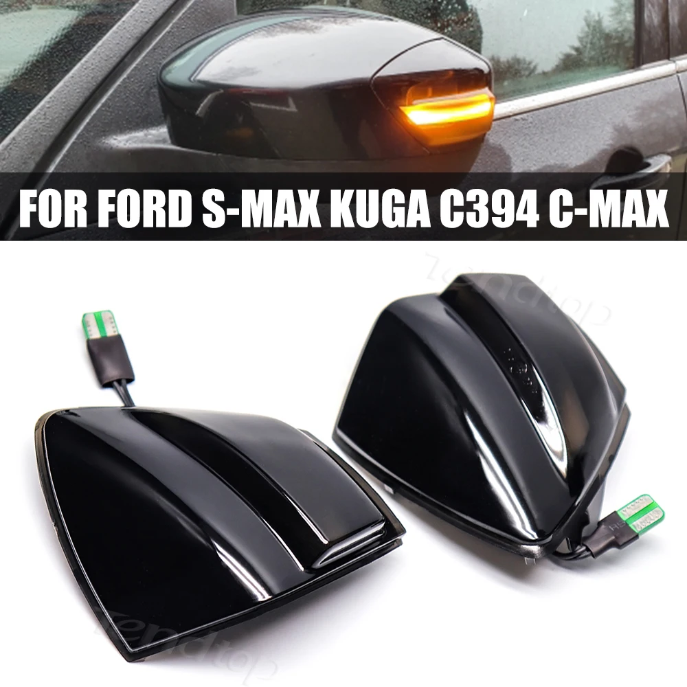 

12V LED Strip Auto Rearview Mirror Indicator Light Turn Signal Lamp For Ford S-Max 2007-2014 Kuga C394 2008-2012 C-Max 2011-2019