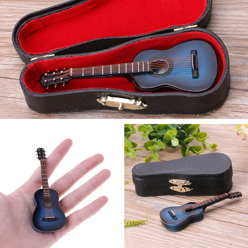 

2021 Top 10cm Toy Acoustic Guitar Scale Model Home Office Desk Decor Ornaments Gifts