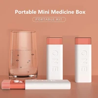 1pcs plastic fashion portable nordic style pill box tablet pillbox dispenser medicine boxes push pull dispensing medical kit