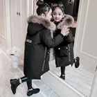 2019 модный детский зимний пуховик Одежда для девочек детская одежда теплая плотная парка длинные пальто с капюшоном и меховым воротником От 4 до 12 лет