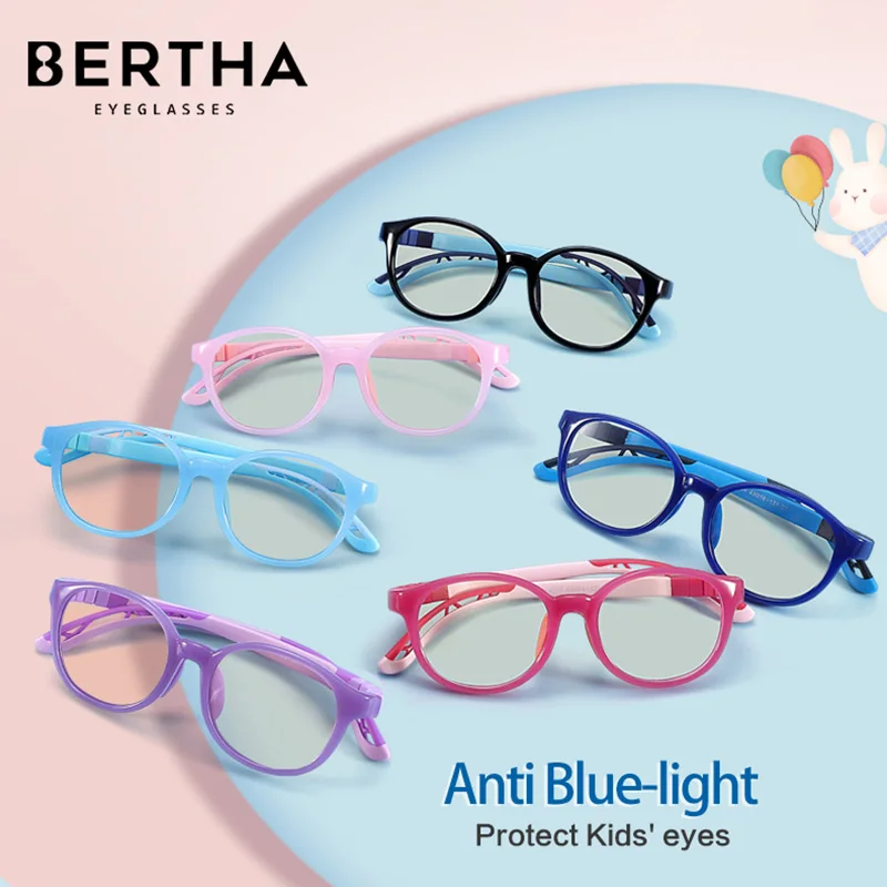 Детские очки по рецепту BERTHA компьютерные с защитой от сисветильник