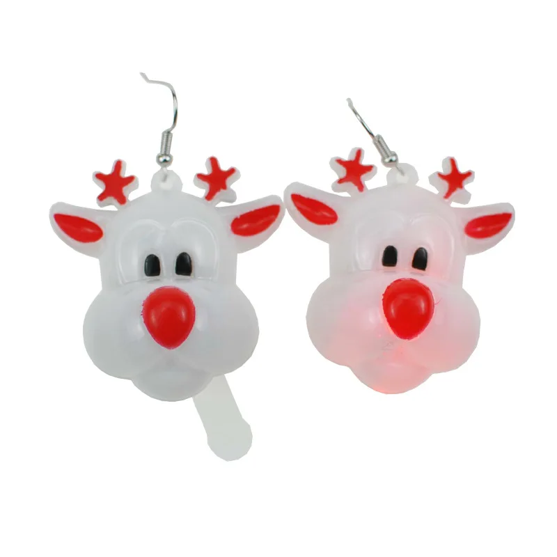 

New Lady Christmas LED Light Deer Head Luminous Dangle Earrings