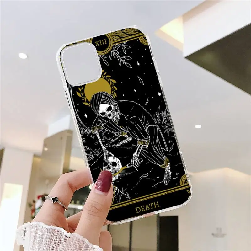 

Tarot Skull Faith Phone Case Transparent soft For iphone 5 5s 5c se 6 6s 7 8 11 12 plus mini x xs xr pro max