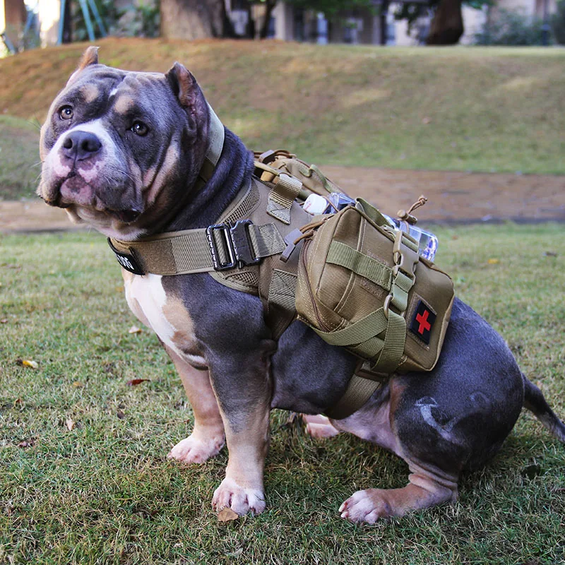 

Tactical Adjustable Training Dogs Harness Vest With Handle For Medium Large Dogs Training Hiking Molle Dog Harnesses