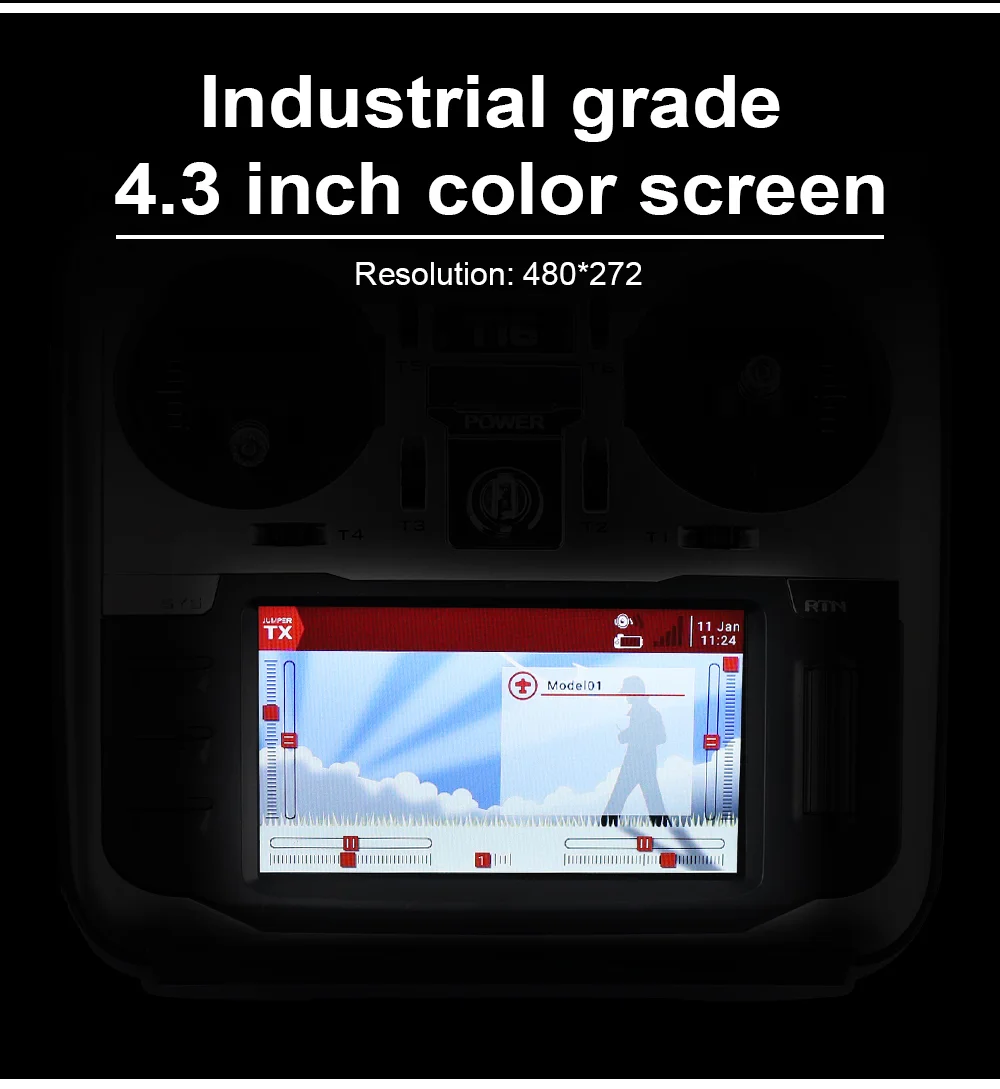 Jumper T16 Pro/T16 Plus Hall Gimbal с открытым исходным кодом многосетольный радиопередатчик JP4-in-1 радиочастотным модулем 2,4G 16CH 4," lcd