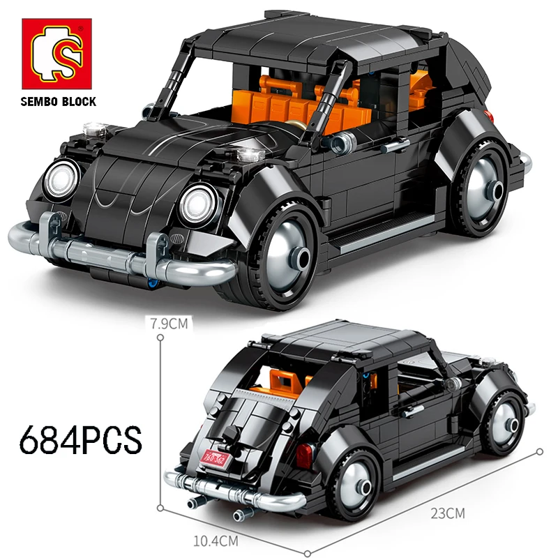 

City high-tech Vintage Racing Car Builders Sets Bricks Classic Model Children Toys For Children Birthday Boys Gifts