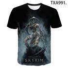 Новинка, летняя футболка Skyrim с 3D принтом для мужчин, женщин и детей, Повседневная Уличная одежда, модные крутые Топы с коротким рукавом для мальчиков и девочек