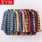 Новинка 2022, брендовая клетчатая рубашка, женская Свободная блузка, женская блузка с длинным рукавом, хлопковая фланелевая Повседневная рубашка, женские топы, блузы