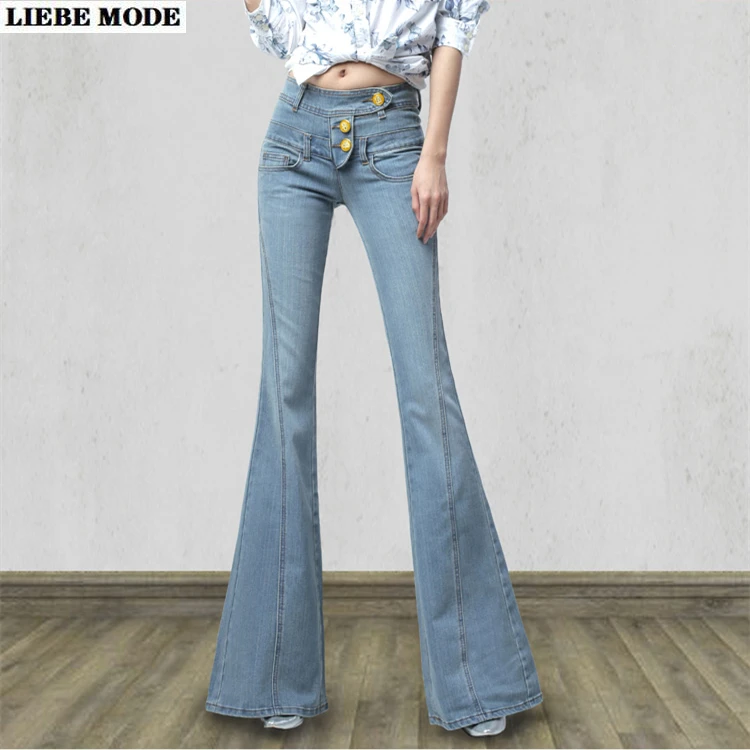 

Luxury Designer Vintage Womens Skinny Flared Jeans Bell Bottom Pants Woman Mid Waist Big Flare Jean Homme Fashion Bootcut Jeans