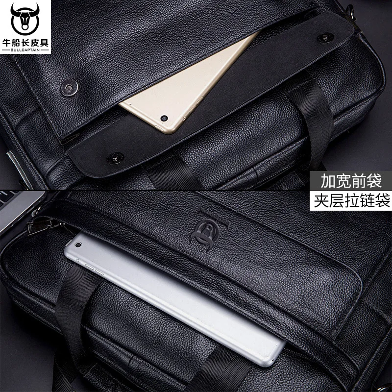 

Men Genuine Leather Handbags Casual Leather Laptop Bags Male Business Travel Messenger Bags Men's Crossbody Shoulder Bag