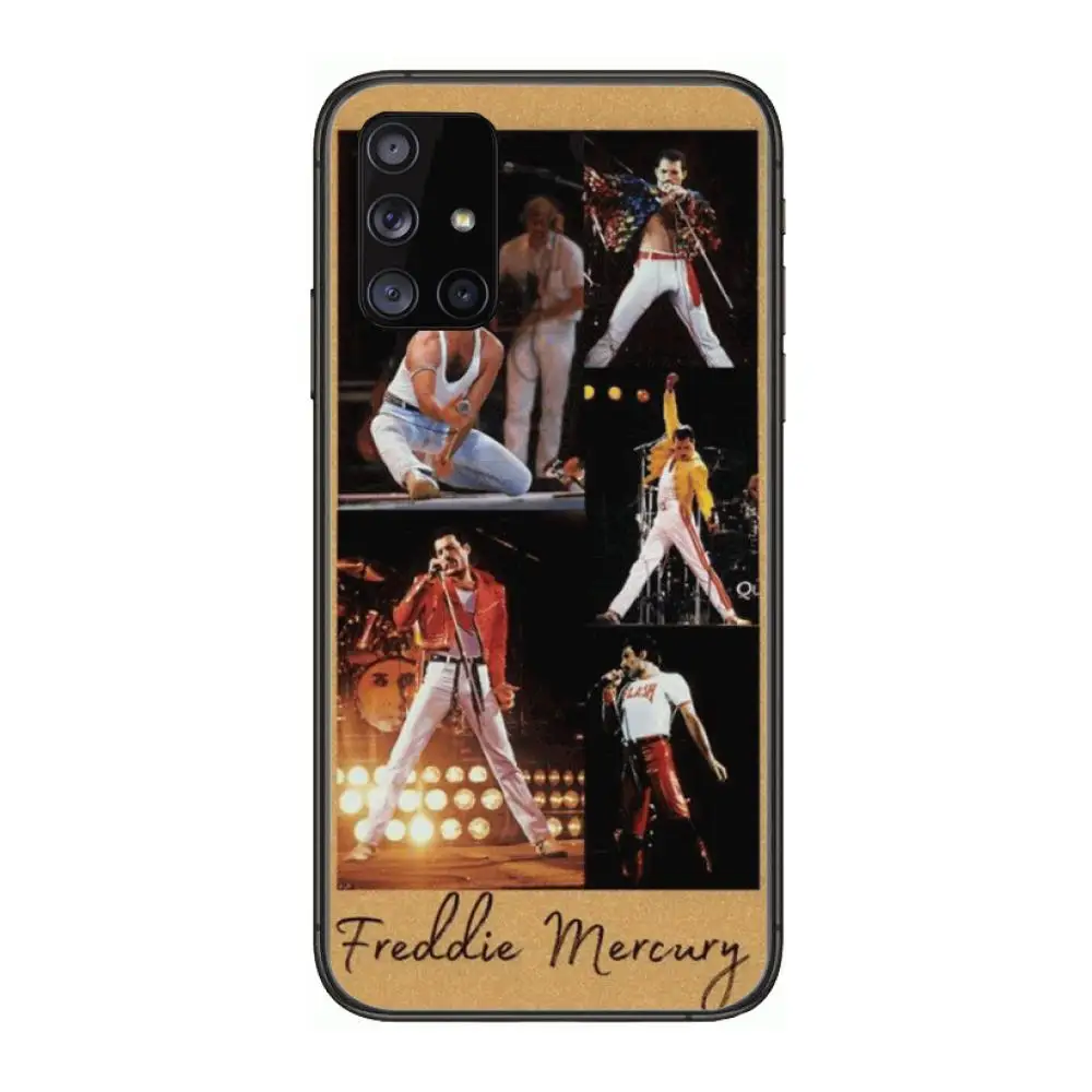 

Freddie Mercury Queen clear Phone Case Hull For Samsung Galaxy A 90 50 51 20 71 70 40 30 10 80 E 5G S Black Shell Art Cell Cove
