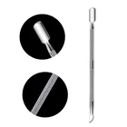 1 шт. шабера Нержавеющаясталь двухсторонняя ногтей, для маникюра, жидкость для снятия советы Нейл-образная гвоздь для ногтей УФ-гель для снятия ногтей инструменты