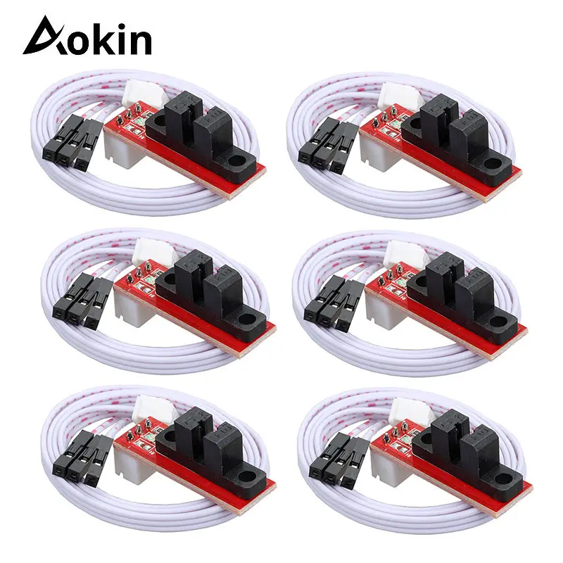 6PCS 3D Printer Parts Endstop Optical Light Control Limit Switch for RAMPS 1.4 Board Part with 3 Pin Cable DIY Endstop Switches