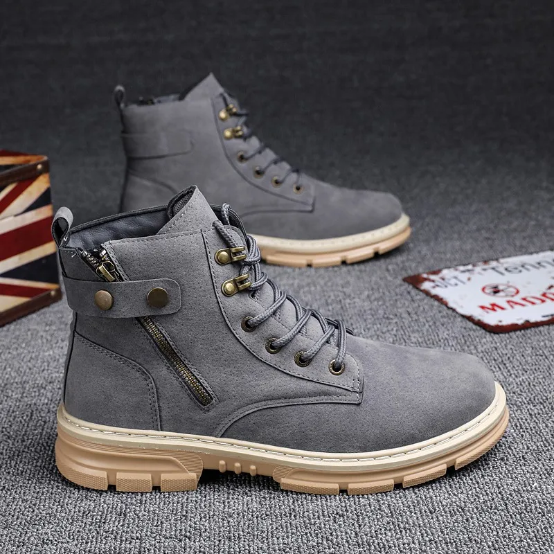 

Winter Men's Short Boots Breathable Fashion Men Work Shoes High Quality Adult Men Casual Shoes Hard-Wearing Non-slip Ankle Boots